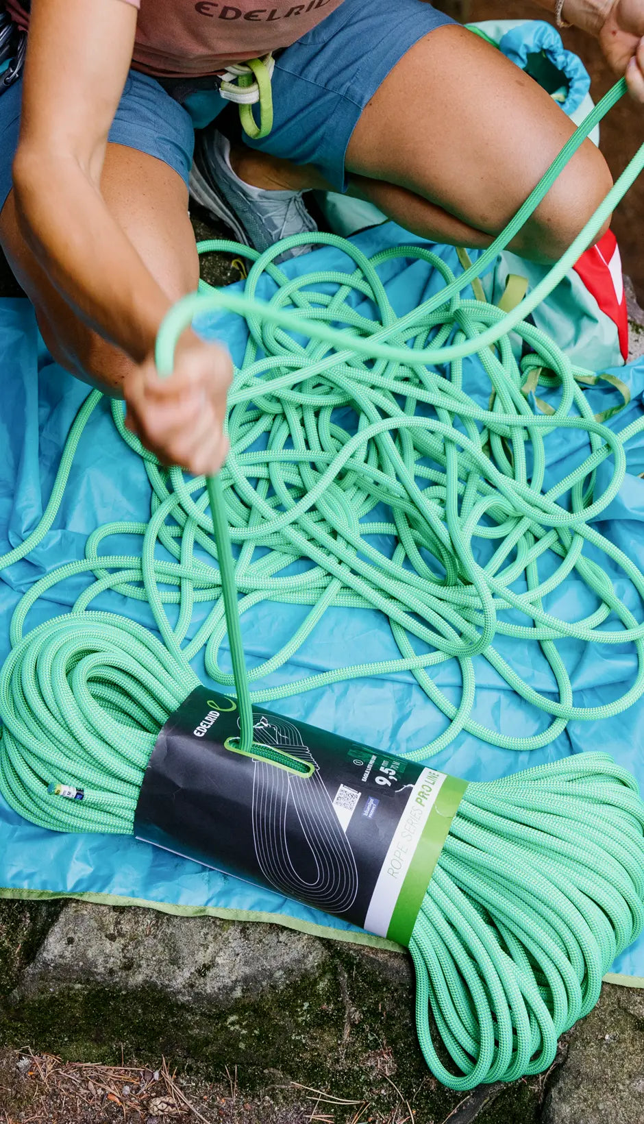 Edelrid Eagle Lite Eco Dry 9.5mm Dynamic Rope - Coral
