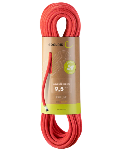 Edelrid Eagle Lite Eco Dry 9.5mm Dynamic Rope  - Coral
